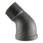 1/2 Black St 45° Elbow